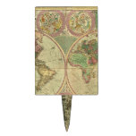 Antique World Map by Carington Bowles, circa 1780 Cake Toppers