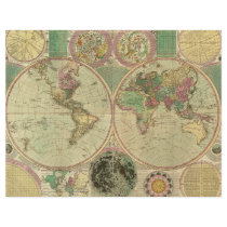 Antique World Map by Carington Bowles, circa 1780 Personalized Flyer