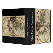 Antique World Map by Guillaume de L'Isle, 1720 Vinyl Binder