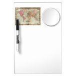 Antique World Map by John Colton, circa 1854 Dry Erase Whiteboard