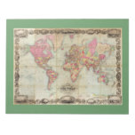 Antique World Map by John Colton, circa 1854 Memo Note Pad