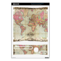 Antique World Map by John Colton, circa 1854 Xbox 360 S Console Skins