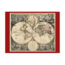 Antique World Map by Nicolao Visscher, circa 1690 Post Cards