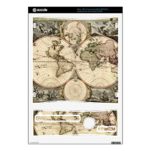 Antique World Map by Nicolao Visscher, circa 1690 Decals For Xbox 360 S