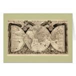 Antique World Map by Philipp Eckebrecht - 1630 Greeting Cards