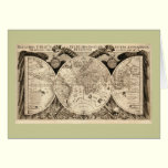 Antique World Map by Philipp Eckebrecht - 1630 cards