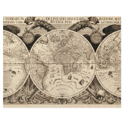 Antique World Map by Philipp Eckebrecht - 1630 Flyers by ZephyrusBooks