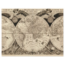 Antique World Map by Philipp Eckebrecht - 1630 Flyers