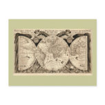 Antique World Map by Philipp Eckebrecht - 1630 Postcards