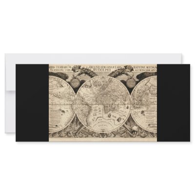 Antique World Map by Philipp Eckebrecht - 1630 Custom Rack Cards by ZephyrusBooks