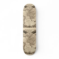 Antique World Map by Philipp Eckebrecht - 1630 Skateboard