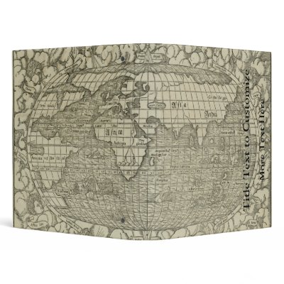 Antique World Map by Sebastian Münster circa 1560 Binder by ZephyrusBooks