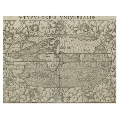 Antique World Map by Sebastian Münster circa 1560 Full Color Flyer by ZephyrusBooks