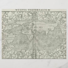 Antique World Map by Sebastian Münster circa 1560 Flyers
