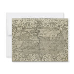Antique World Map by Sebastian Münster circa 1560 Personalized Announcement