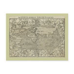 Antique World Map by Sebastian Münster circa 1560 Postcard