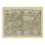 Antique World Map by Sebastian Münster circa 1560 Postcard