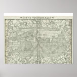 Antique World Map by Sebastian Münster circa 1560 Print