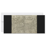 Antique World Map by Sebastian Münster circa 1560 Full Color Rack Card