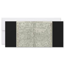 Antique World Map by Sebastian Münster circa 1560 Personalized Rack Card