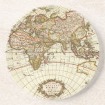 Antique World Map, c. 1680. By Frederick de Wit Drink Coaster