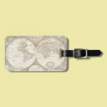 Antique World Map, c. 1680. By Frederick de Wit luggage tags