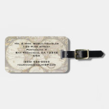 Antique World Map, c. 1680. By Frederick de Wit Travel Bag Tag