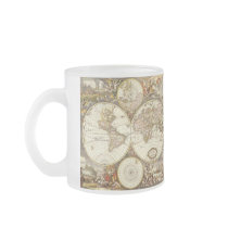 Antique World Map, c. 1680. By Frederick de Wit Coffee Mug