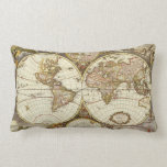 Antique World Map, c. 1680. By Frederick de Wit Throw Pillow