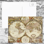 Antique World Map, c. 1680. By Frederick de Wit Postcard