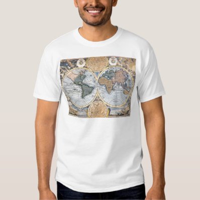 Antique world map cool t-shirts