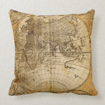 Antique World Map Custom Pillow