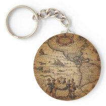 Antique World Map keychains
