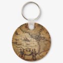 Antique World Map keychains