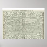 Antique World Map - Mid 1500's - Sebastian Münster Poster