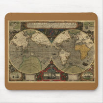 Antique World Map Mouse Pads