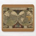 Antique World Map mousepads by PrintedGifts Antique World Map mousepads