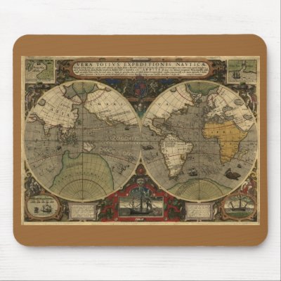 Antique World Map Mouse Pads by PrintedGifts