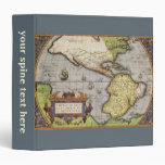 Antique World Map of the Americas, 1570 3 Ring Binder