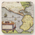 Antique World Map of the Americas, 1570 Beverage Coaster Antique World Map of the Americas, 1570 Beverage Coaster