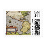 Antique World Map of the Americas, 1570 Postage Stamp Antique World Map of the Americas, 1570 Postage Stamp