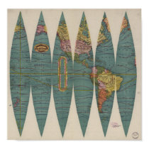 Antique World Map Rand McNally 1891 posters