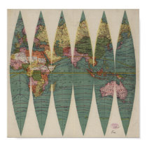 Antique World Map Rand McNally 1891 posters