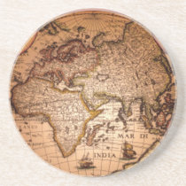 Antique World Map Tasteful Earth Gift Coaster