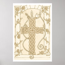 Antiqued Celtic Serpent Cross print