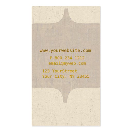 Antiqued Elegant Monogram Business Card Templates (back side)