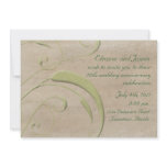 Antiqued Embossed Green Leaf Fronds Template Invitation