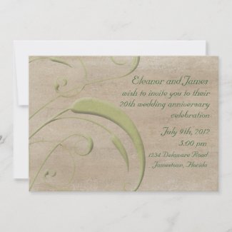 Antiqued Embossed Green Leaf Fronds Template