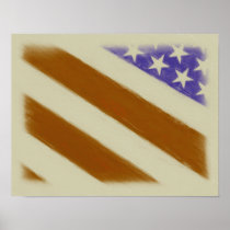 Antiqued Flag Painting Poster
