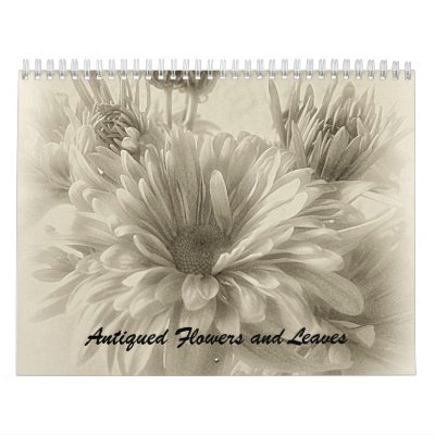 Antiqued Flowers and Leaves Wall Calendars by AntiquedArt
